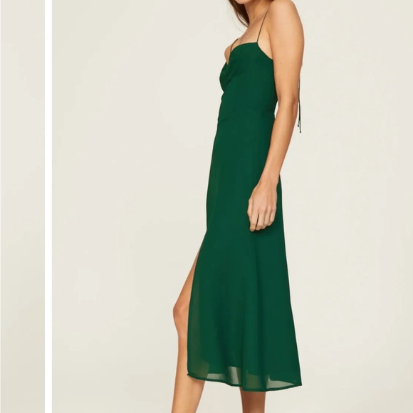 Reformation Juliette Dress in color emerald - Picture 4 of 8